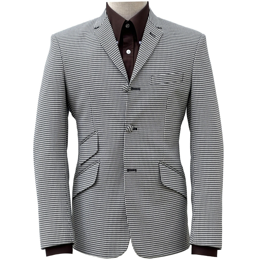 Adaptor Clothing 3 Button Dogtooth Jacket Black / White - Image 2
