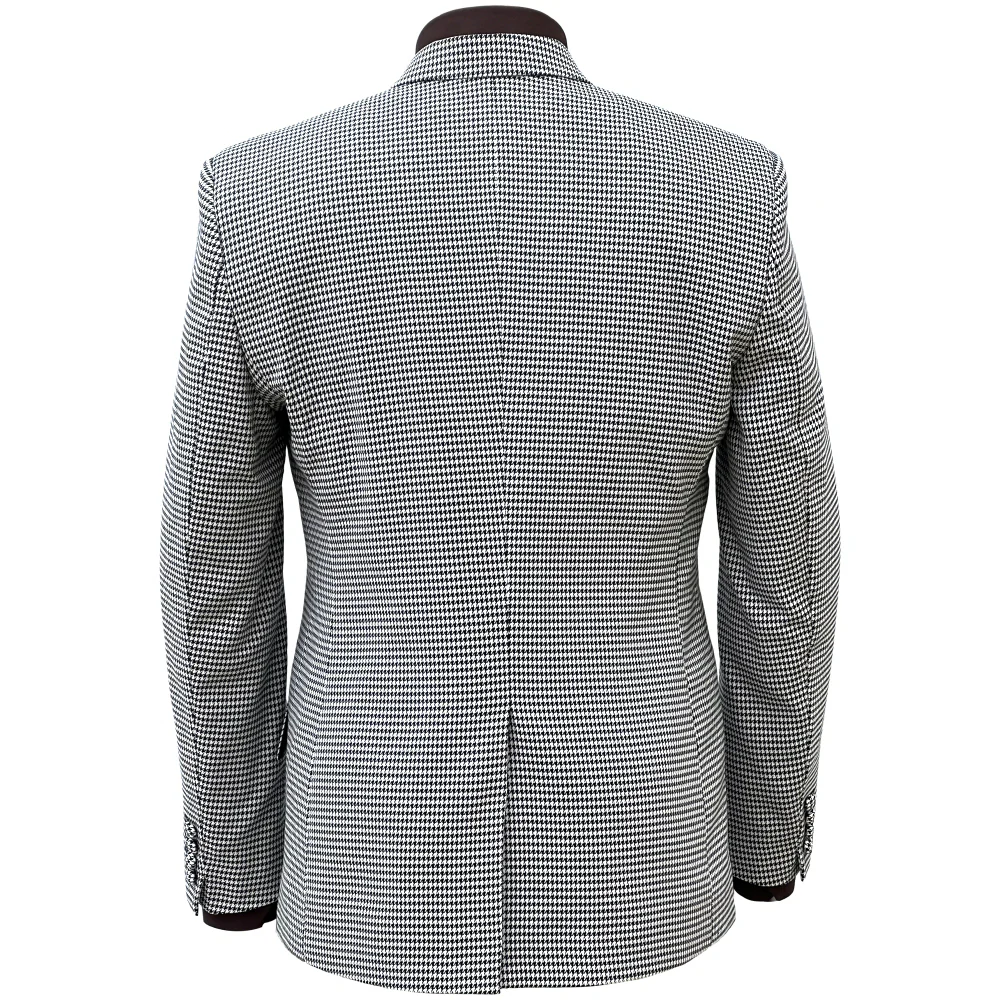 Adaptor Clothing 3 Button Dogtooth Jacket Black / White - Image 3