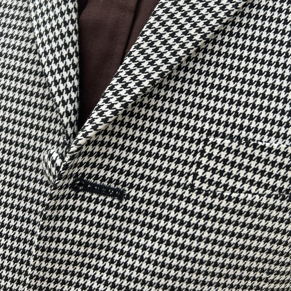 Adaptor Clothing 3 Button Dogtooth Jacket Black / White - Image 4