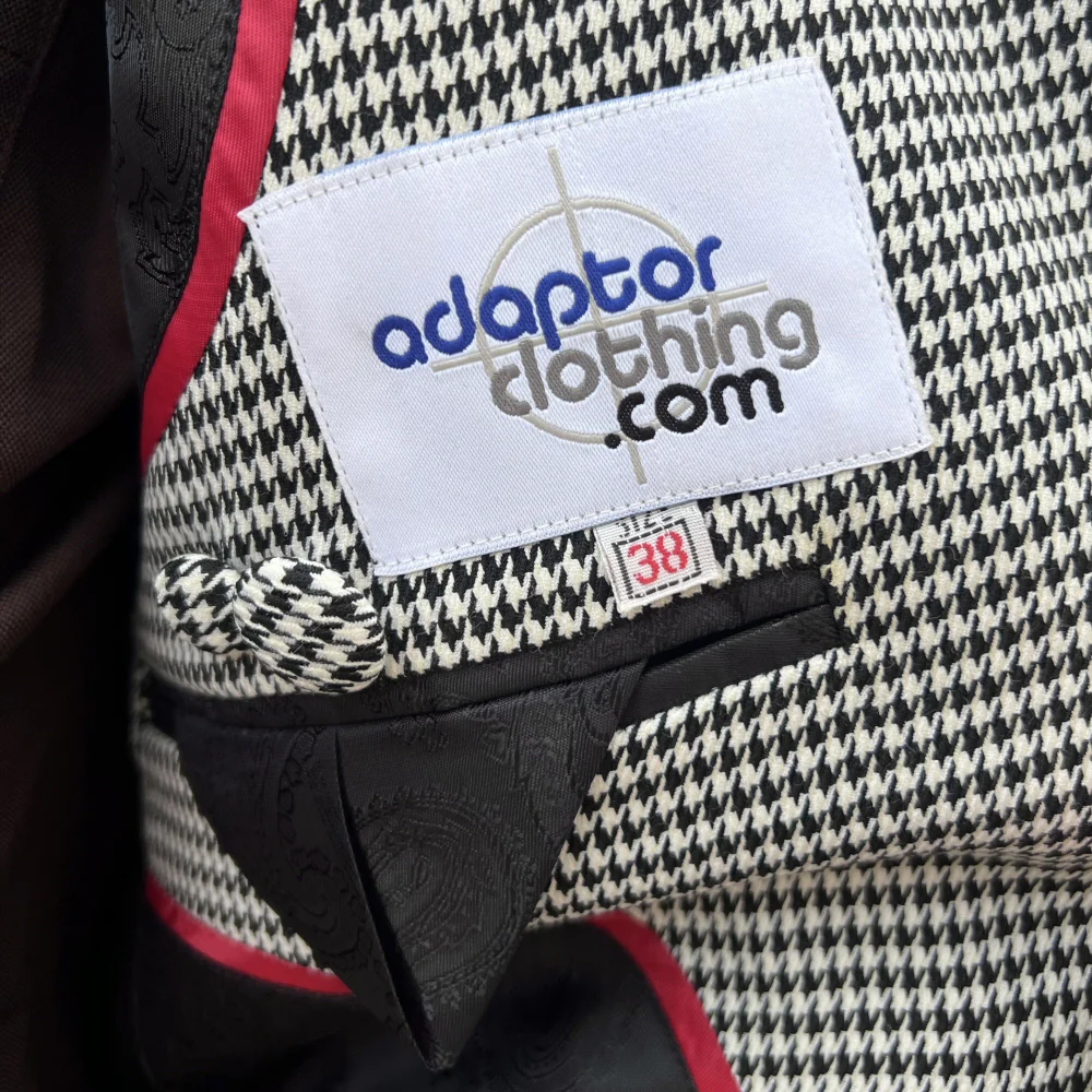 Adaptor Clothing 3 Button Dogtooth Jacket Black / White - Image 7