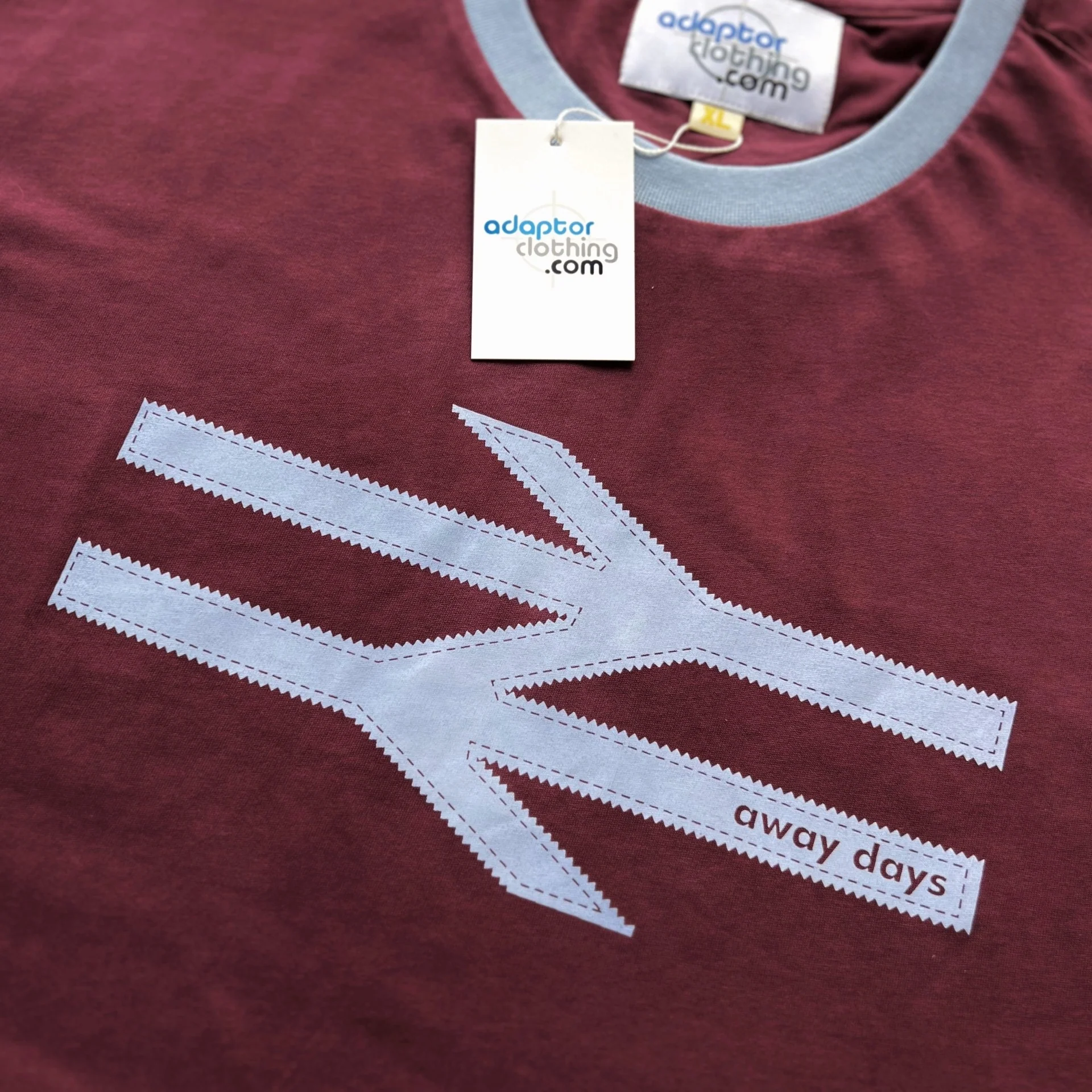 Adaptor Clothing Awaydays Intercity Football T-Shirt Port - Image 2