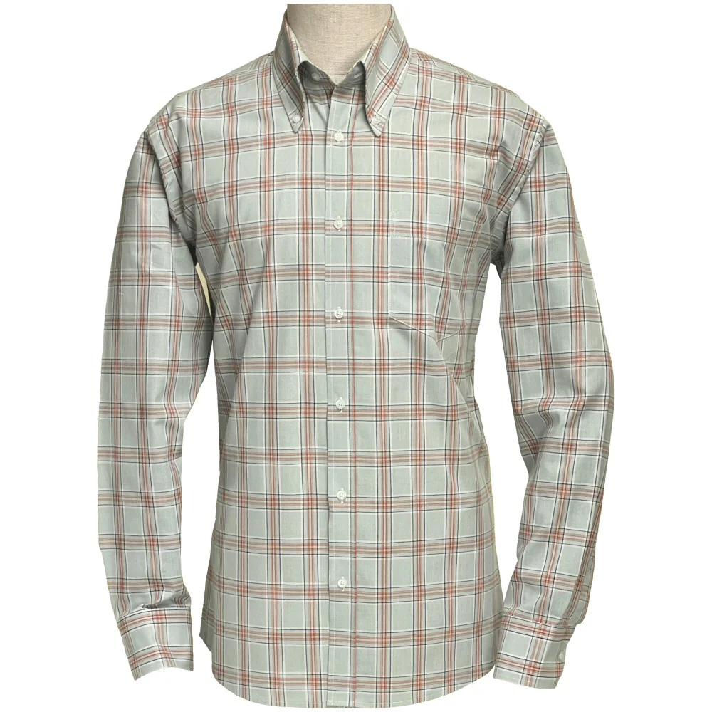 Adaptor Clothing Check Long Sleeve Button Down Shirt Grey - Image 2