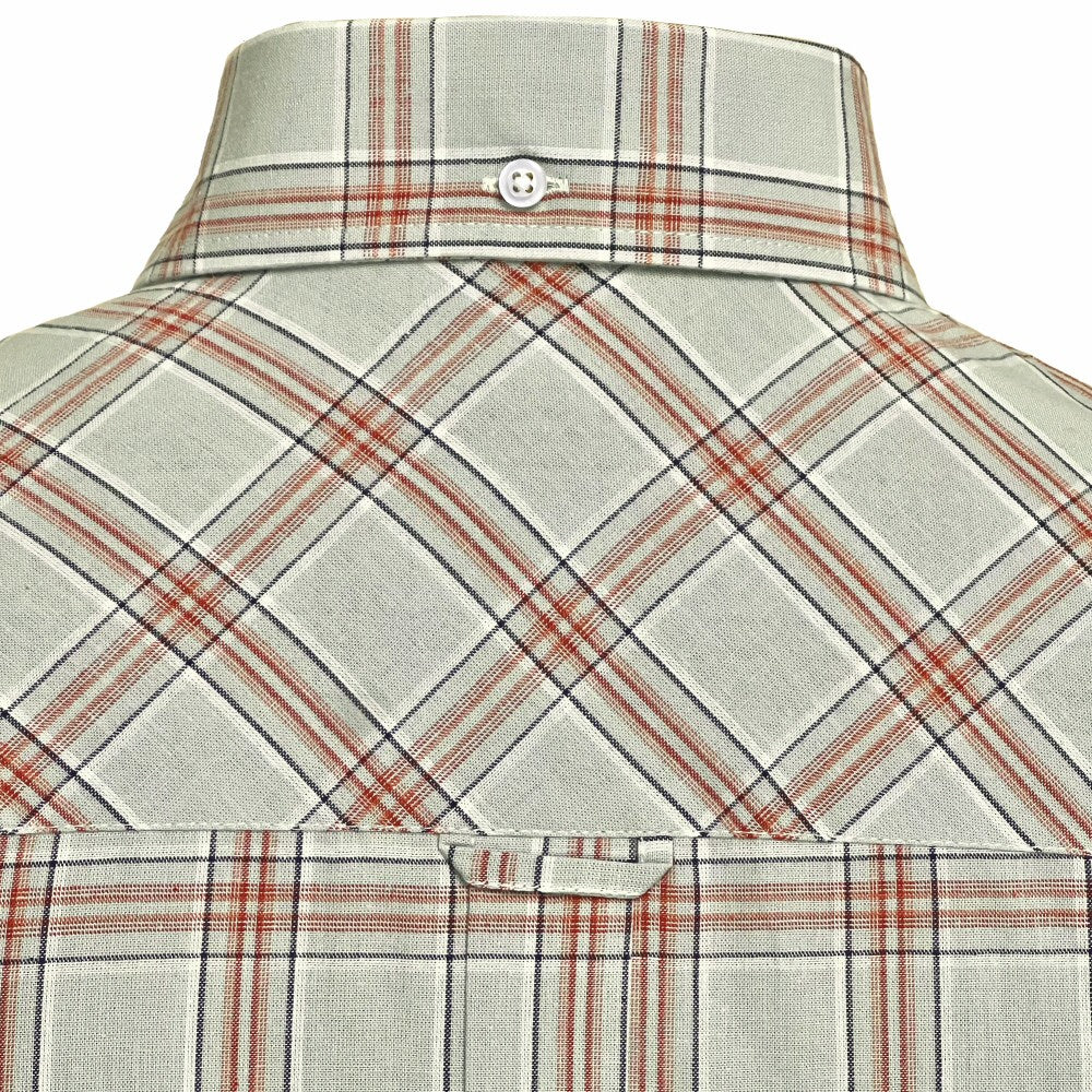 Adaptor Clothing Check Short Sleeve Button Down Shirt Grey - Image 4