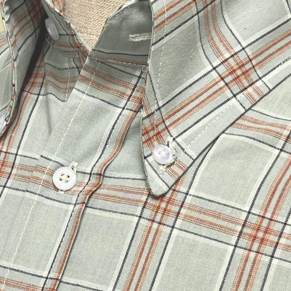 Adaptor Clothing Check Short Sleeve Button Down Shirt Grey - Image 5