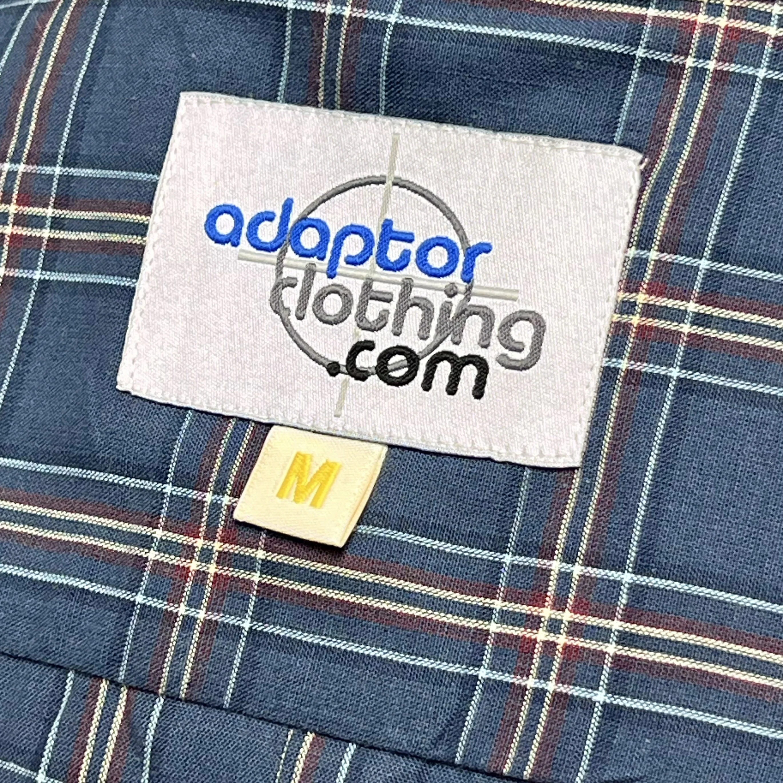 Adaptor Clothing Check Short Sleeve Button Down Shirt Mid Blue - Image 7