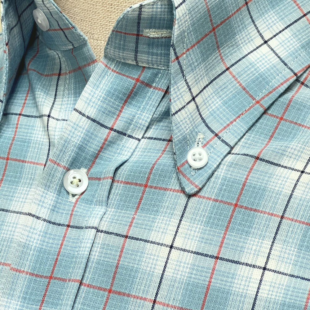 Adaptor Clothing Check Short Sleeve Button Down Shirt Seafoam - Image 4