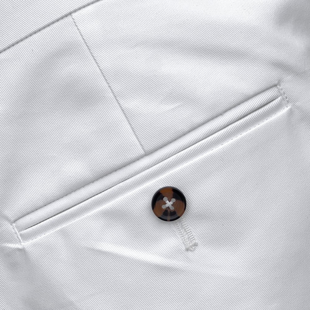Adaptor Clothing Cotton Frogmouth Pocket Slim Trouser White - Image 3