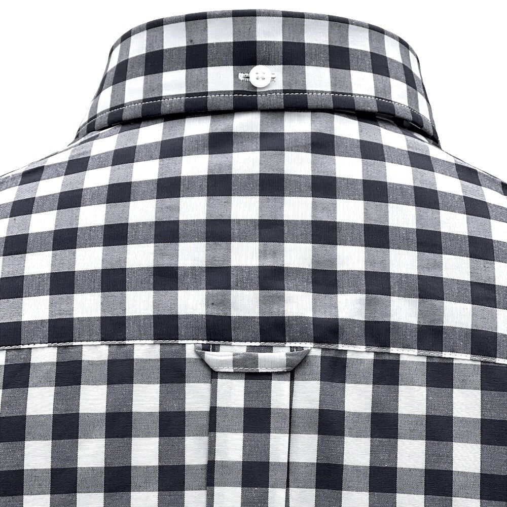 Adaptor Clothing Gingham Long Sleeve Button Down Shirt Black - Image 5
