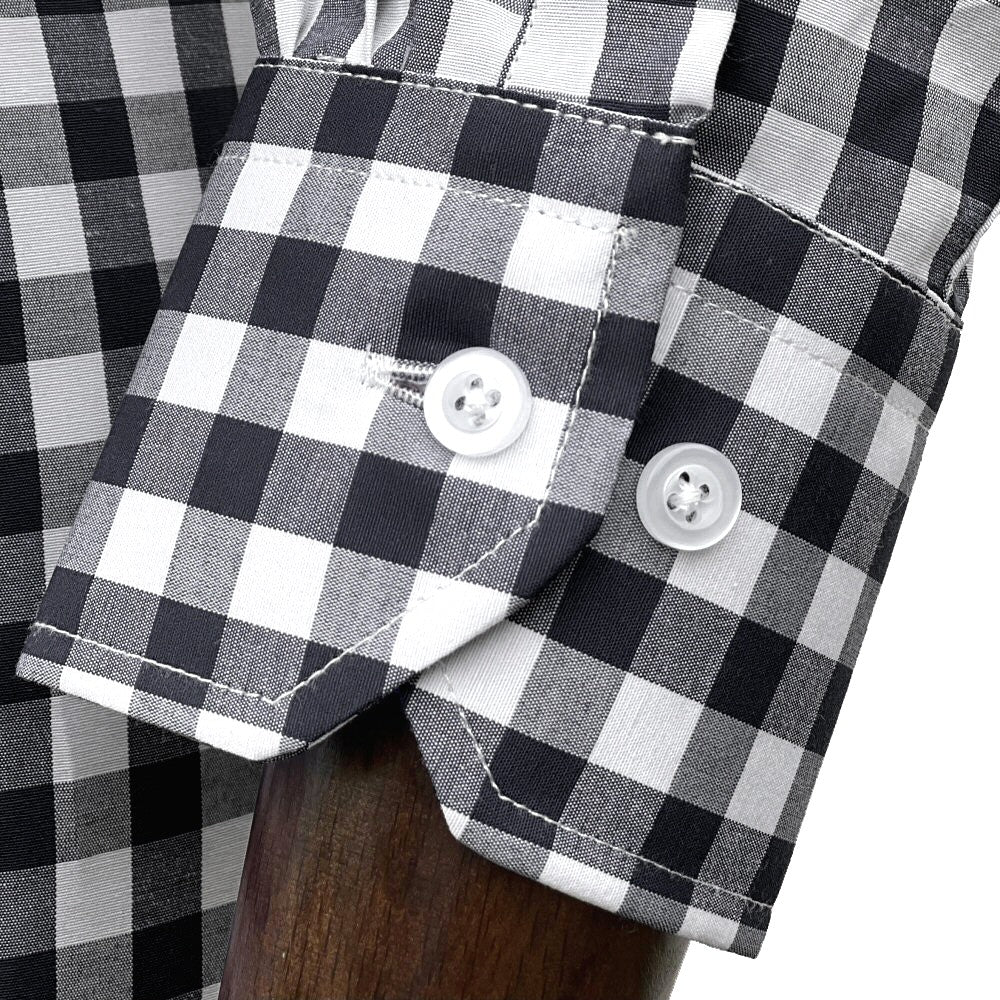 Adaptor Clothing Gingham Long Sleeve Button Down Shirt Black - Image 6
