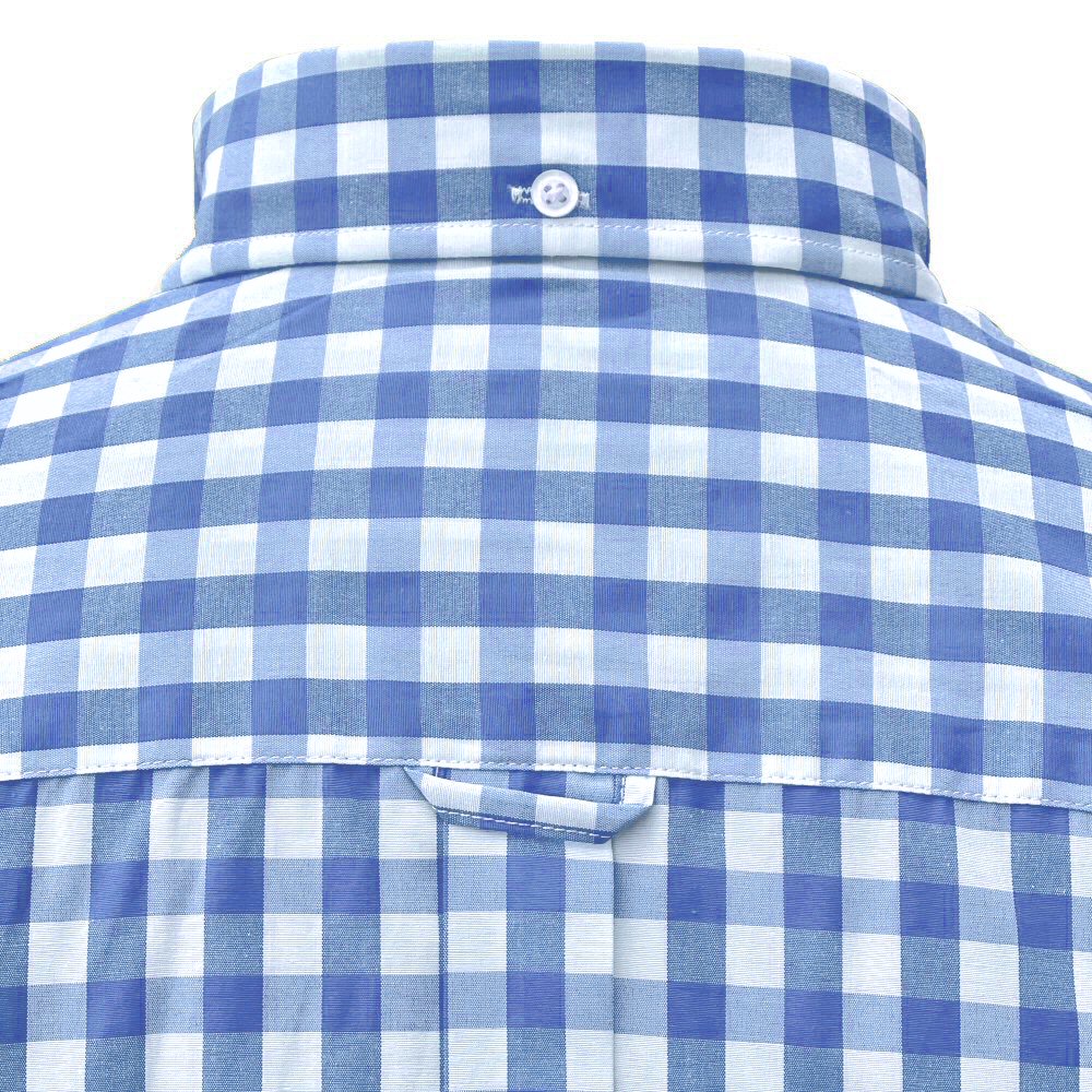 Adaptor Clothing Gingham Long Sleeve Button Down Shirt Sky - Image 4