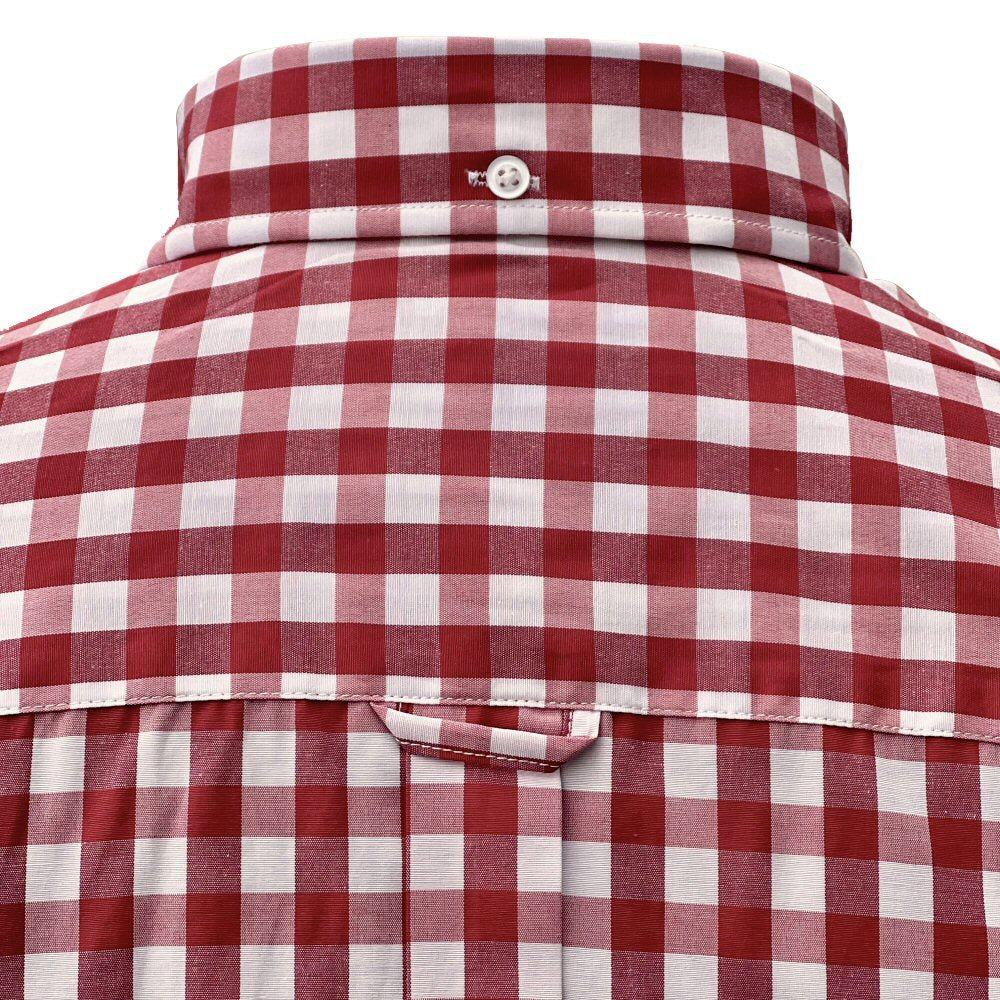 Adaptor Clothing Gingham Long Sleeve Button Down Shirt Wine - Image 5