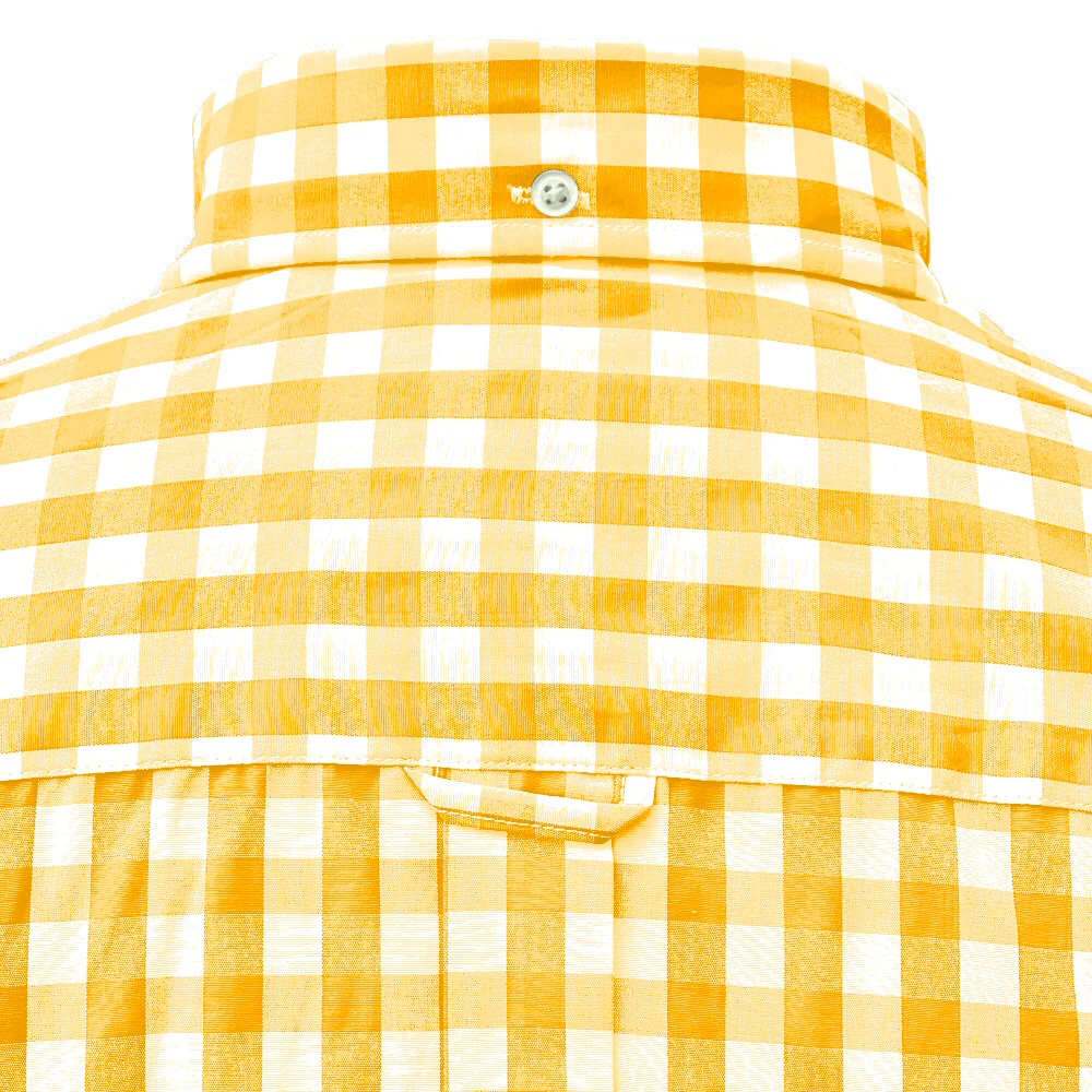 Adaptor Clothing Gingham Long Sleeve Button Down Shirt Yellow - Image 5