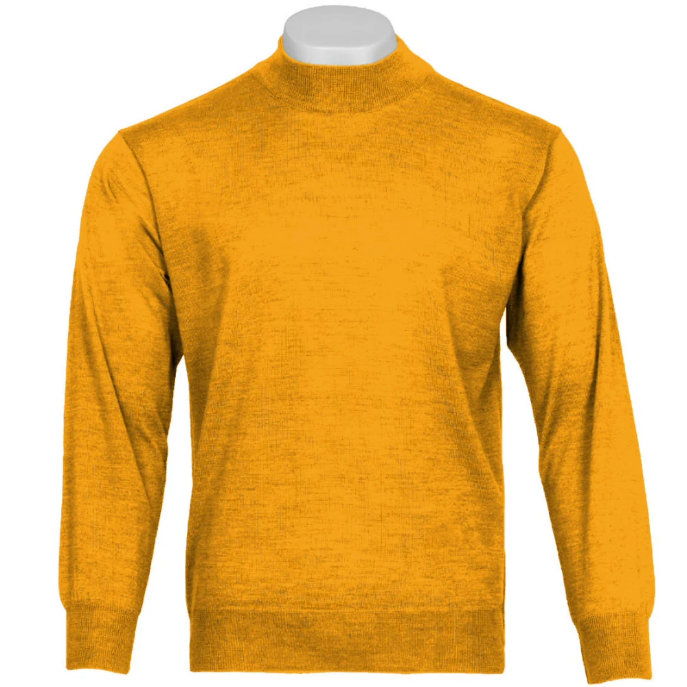 Adaptor Clothing Made in Italy Merino Wool TURTLE Neck Jumper Harvest Gold - Image 3
