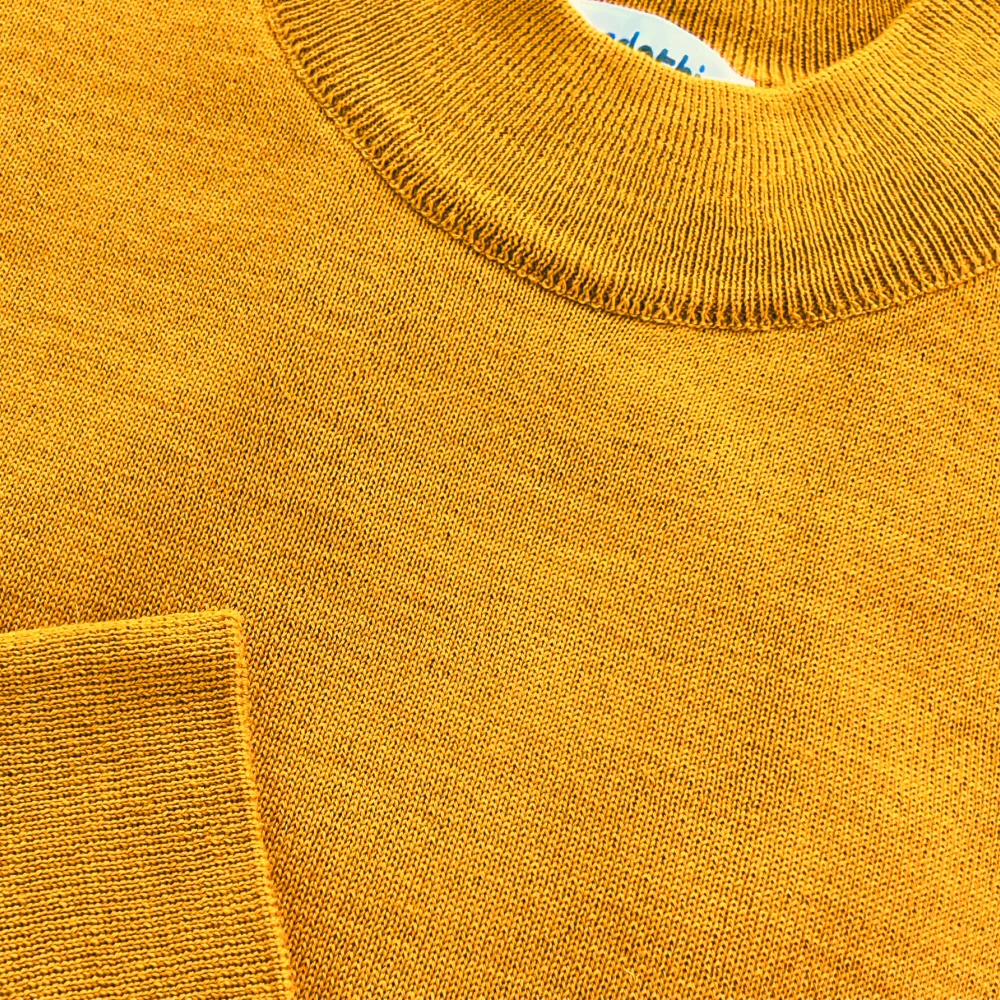 Adaptor Clothing Made in Italy Merino Wool TURTLE Neck Jumper Harvest Gold - Image 4