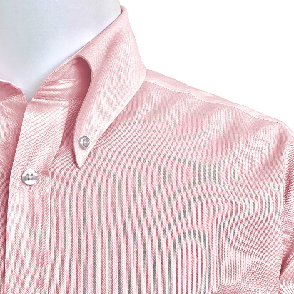 Adaptor Clothing Oxford Long Sleeve Button Down Shirt Pink - Image 3