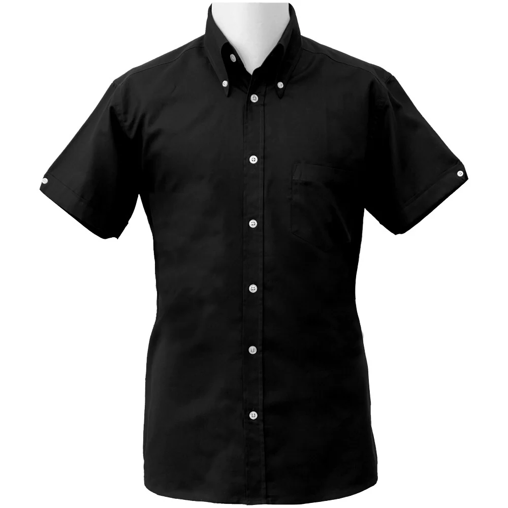 Adaptor Clothing Oxford Short Sleeve Button Down Shirt Black - Image 7