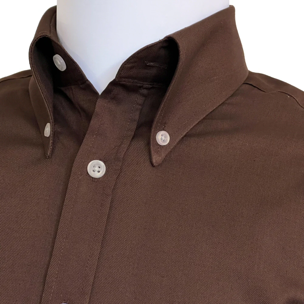 Adaptor Clothing Oxford Short Sleeve Button Down Shirt Brown - Image 6