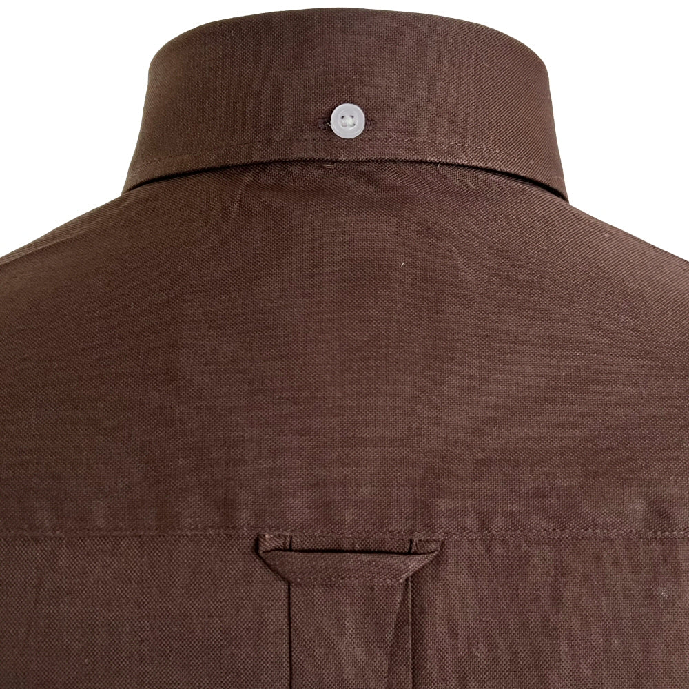 Adaptor Clothing Oxford Short Sleeve Button Down Shirt Brown - Image 8