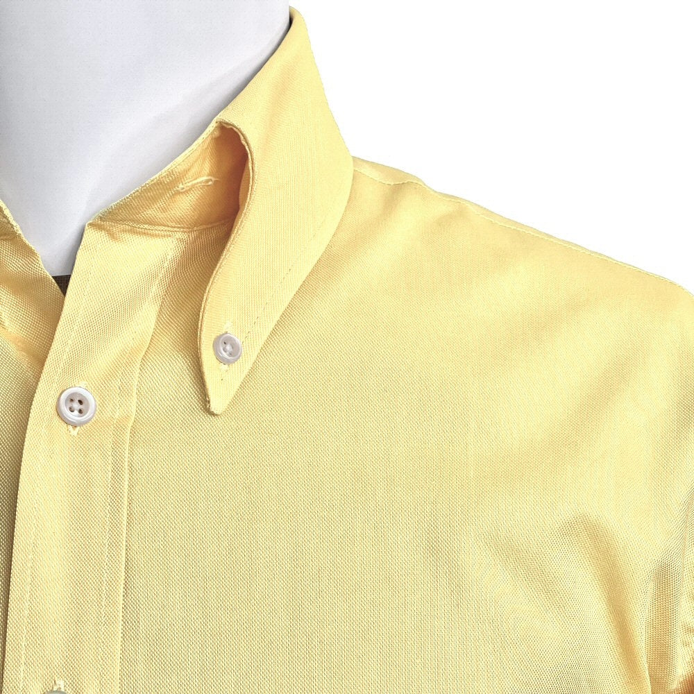 Adaptor Clothing Oxford Short Sleeve Button Down Shirt Lemon - Image 3