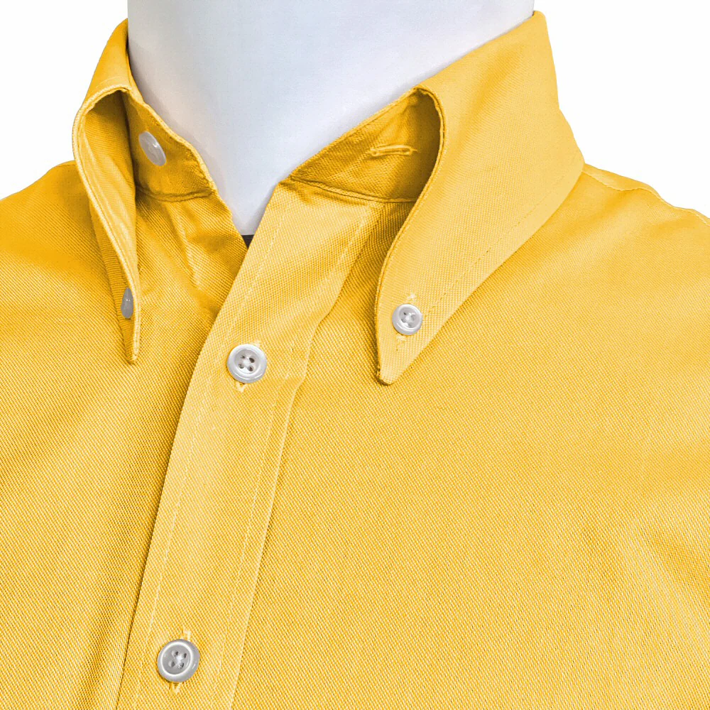 Adaptor Clothing Oxford Short Sleeve Button Down Shirt Mustard - Image 2