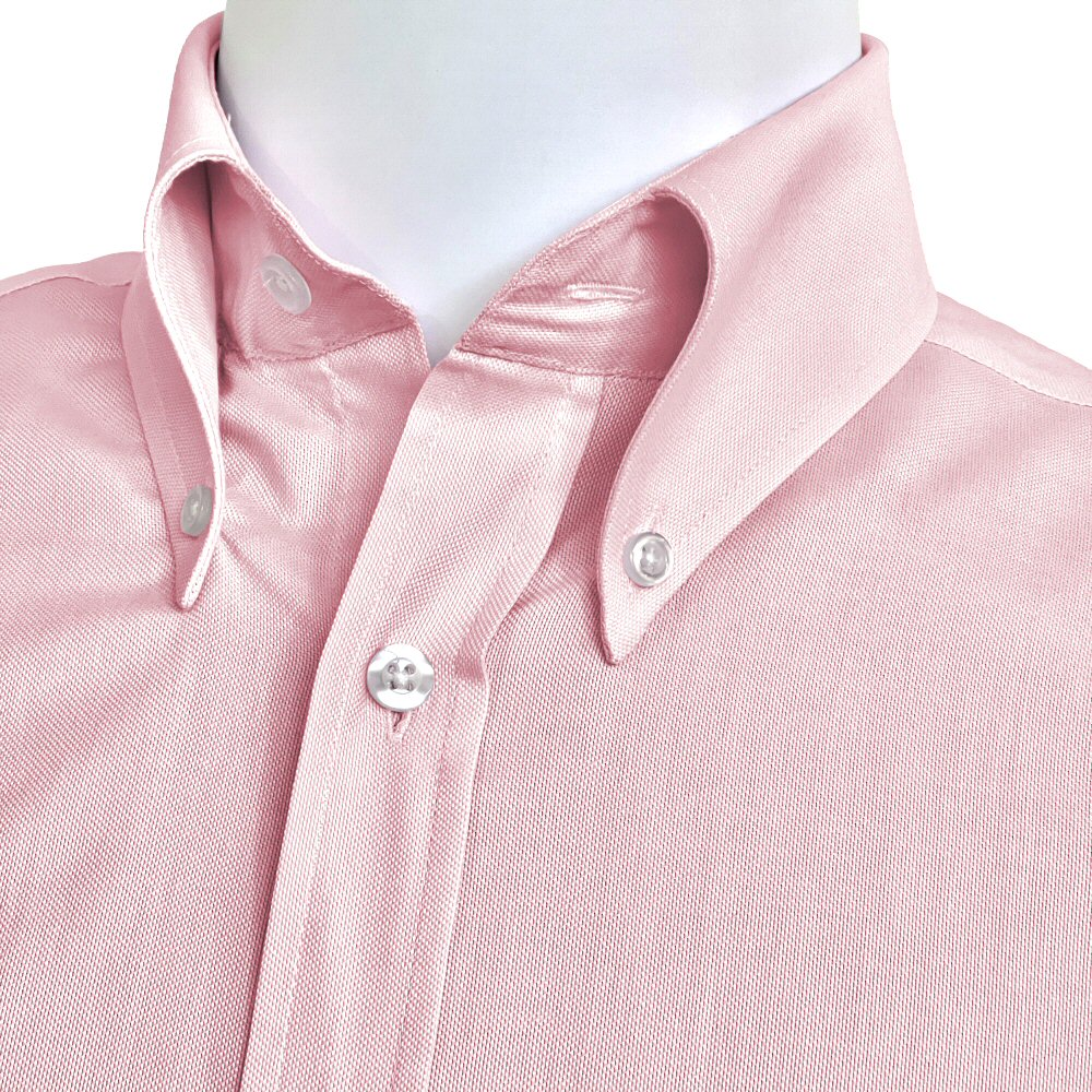 Adaptor Clothing Oxford Short Sleeve Button Down Shirt Pink - Image 6