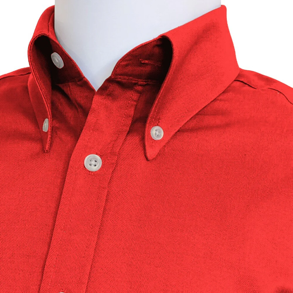 Adaptor Clothing Oxford Short Sleeve Button Down Shirt Red - Image 6