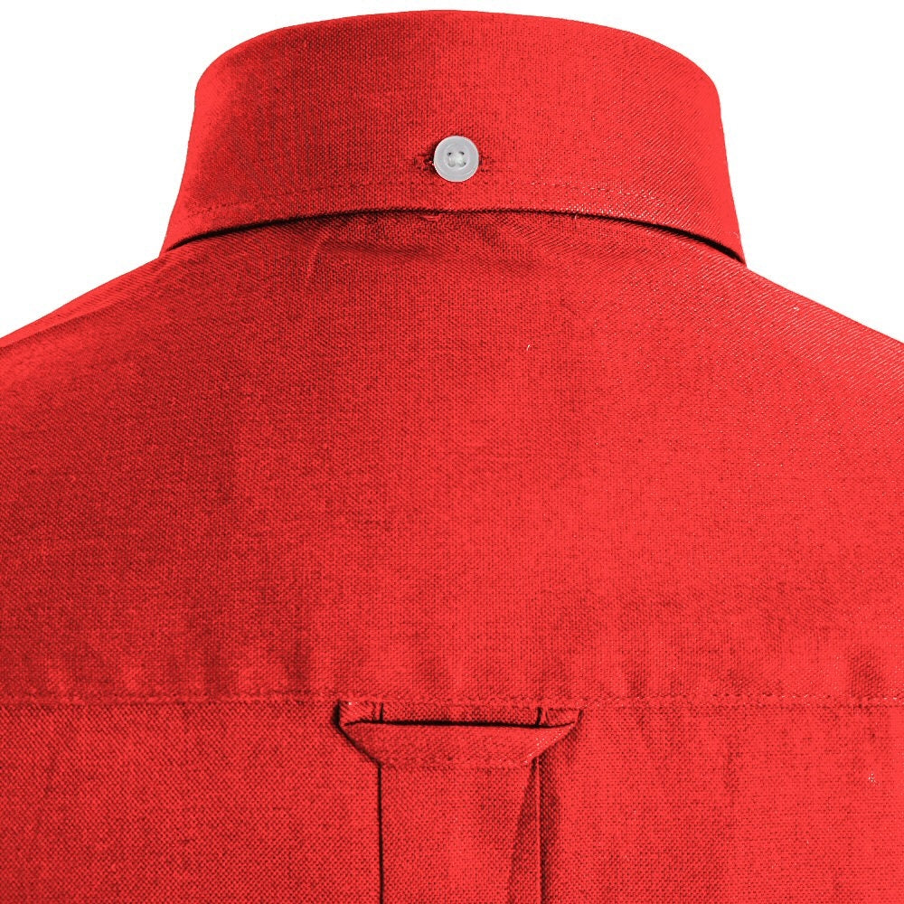 Adaptor Clothing Oxford Short Sleeve Button Down Shirt Red - Image 8
