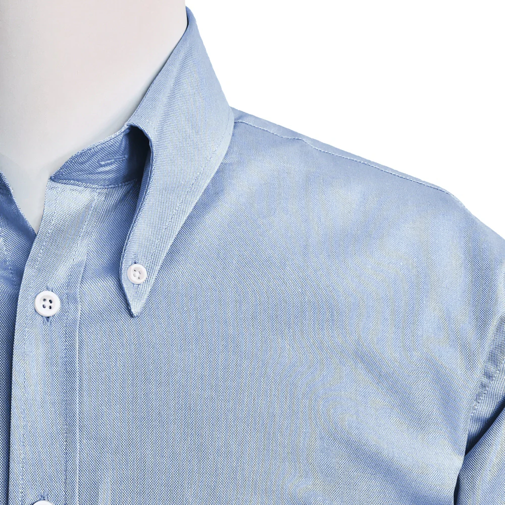 Adaptor Clothing Oxford Short Sleeve Button Down Shirt Sky Blue - Image 4