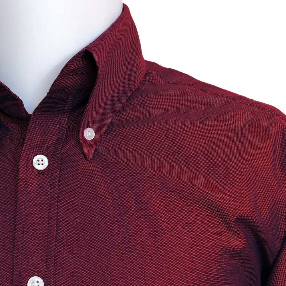 Adaptor Clothing Oxford Short Sleeve Button Down Shirt Tonic Wine - Image 3