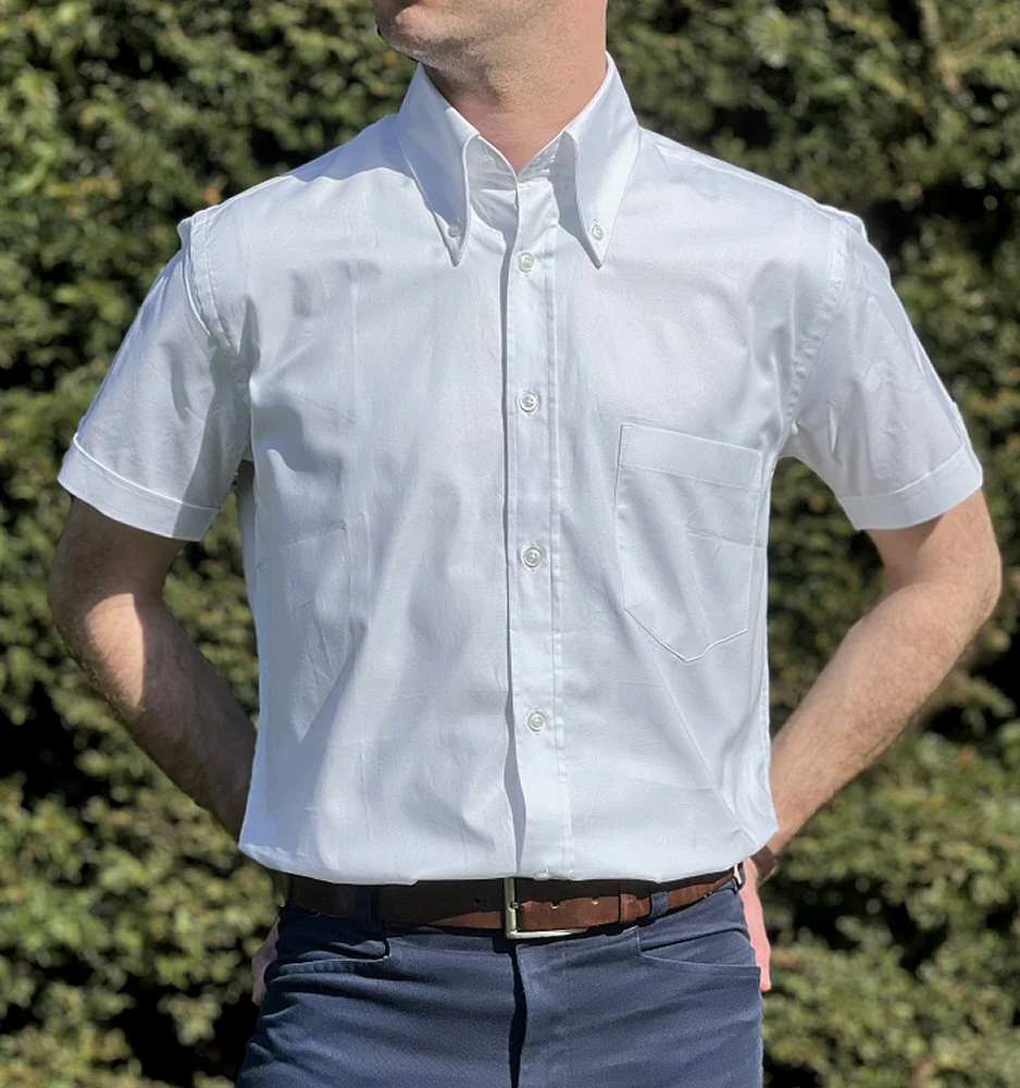Adaptor Clothing Oxford Short Sleeve Button Down Shirt White - Image 3