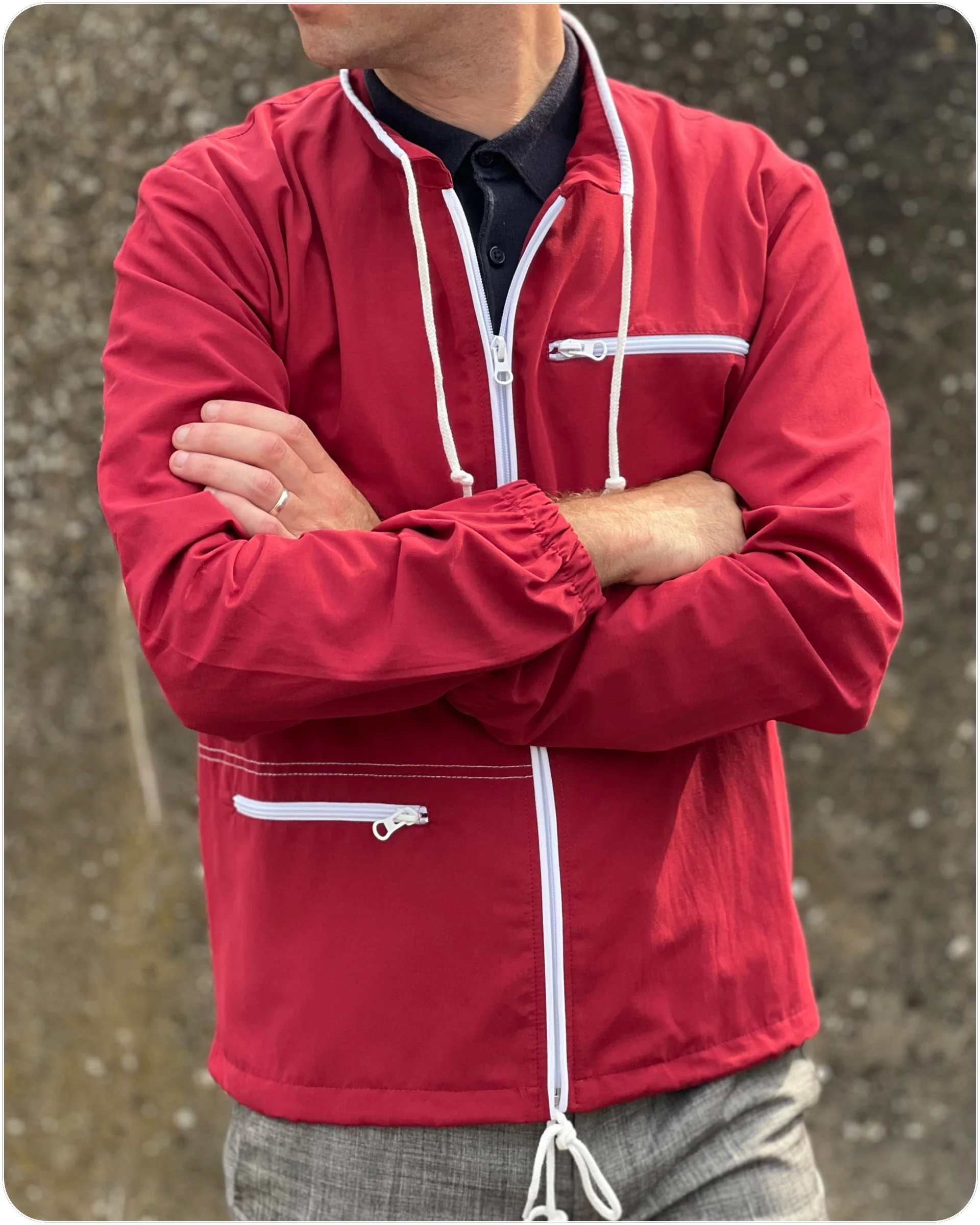 Adaptor Clothing Retro Sixties Replica Windbreaker Scarlet - Image 17