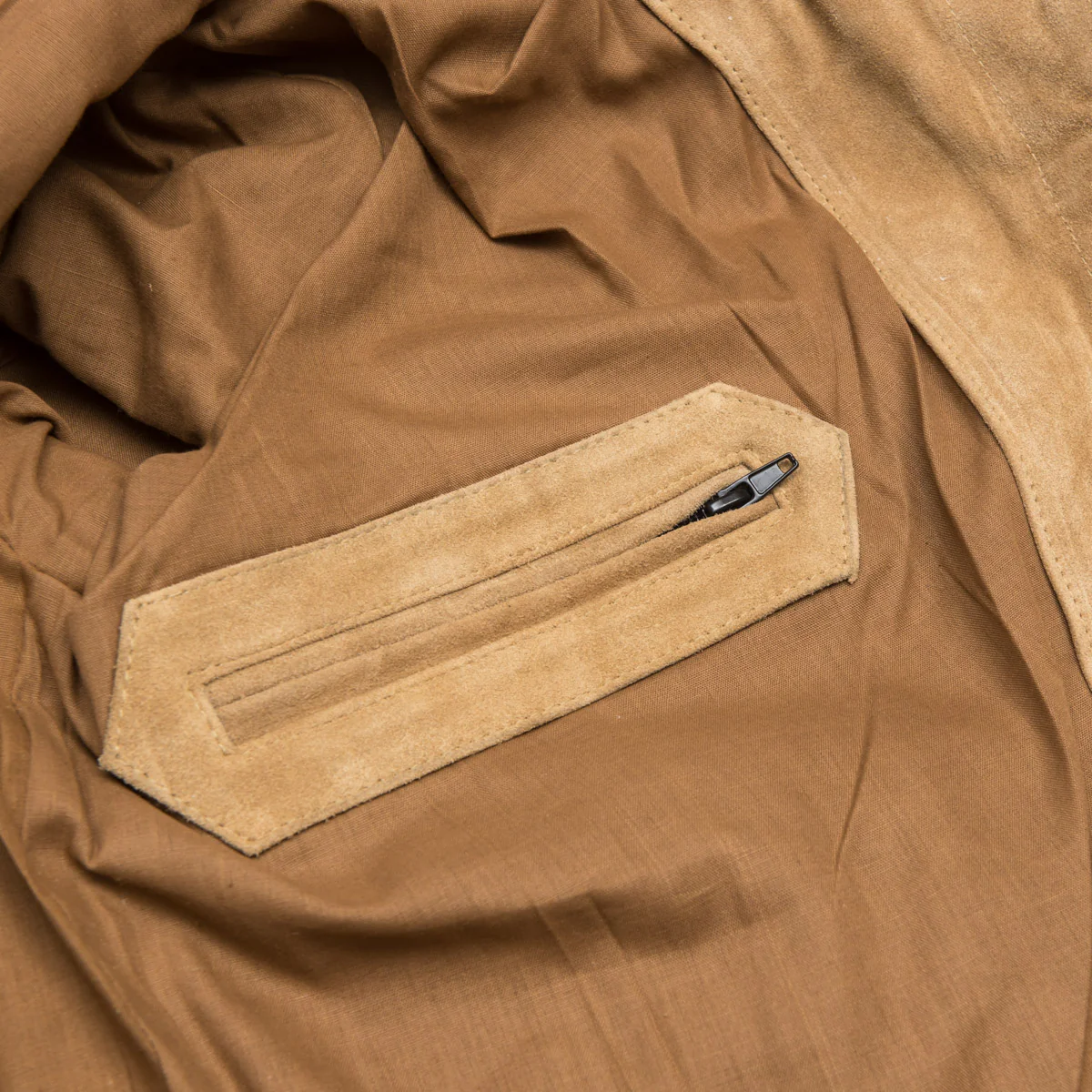 Adaptor Clothing Suede Trucker Jacket Caramel - Image 6