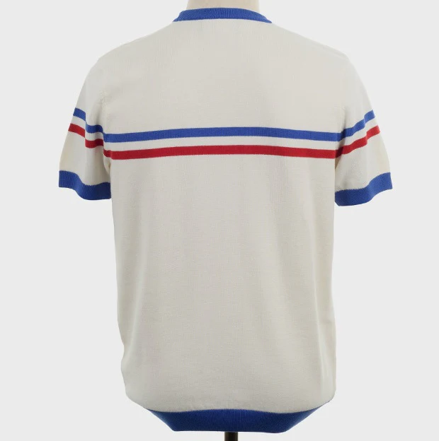 Art Gallery Fine Gauge Knit Horizontal Stripe Crew Neck Off White - Image 3