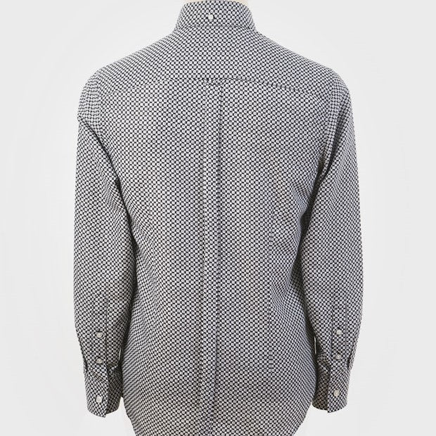 Art Gallery Mens Long Sleeve Op Art Shirt Black / White - Image 3
