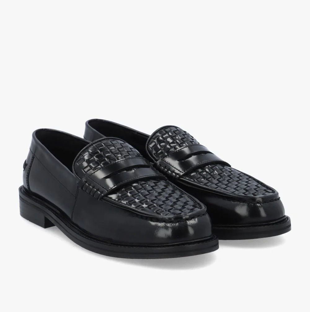 Delicious Junction Brummel Basket Weave Loafer Black