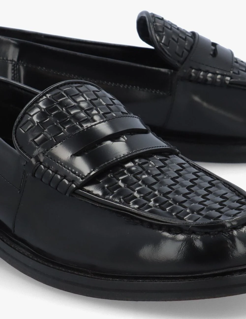 Delicious Junction Brummel Basket Weave Loafer Black - Image 2