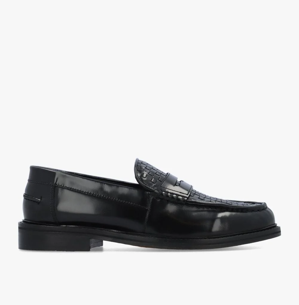 Delicious Junction Brummel Basket Weave Loafer Black - Image 3