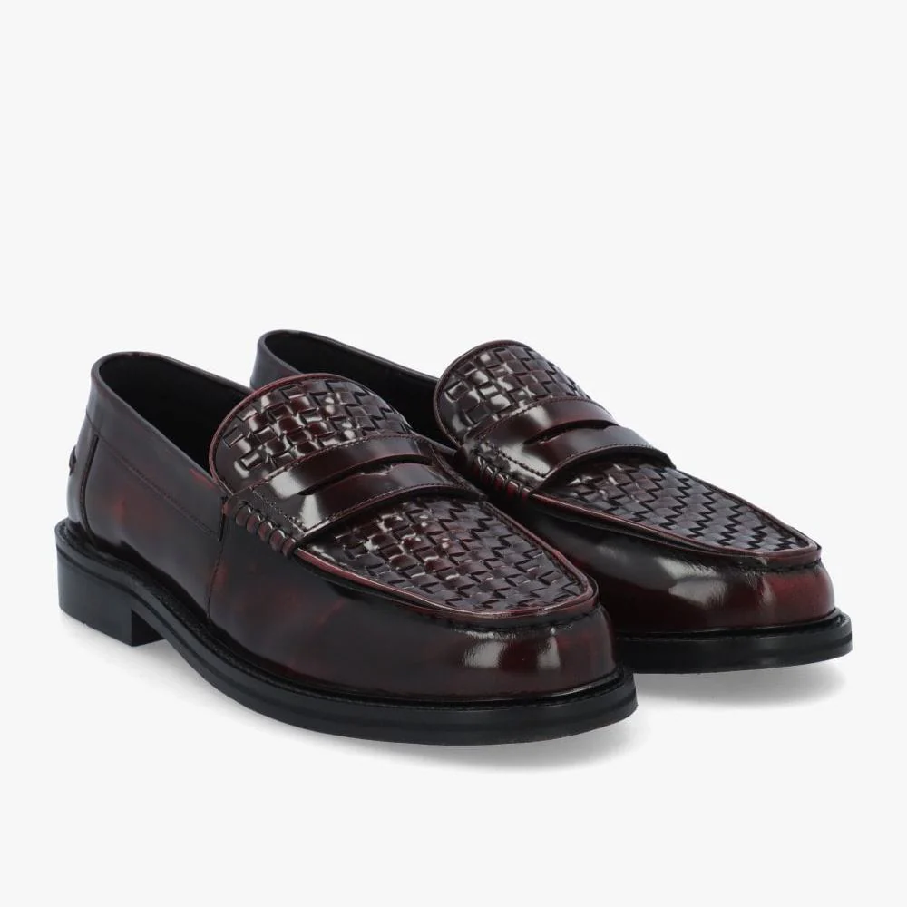 Delicious Junction Brummel Basket Weave Loafer Oxblood