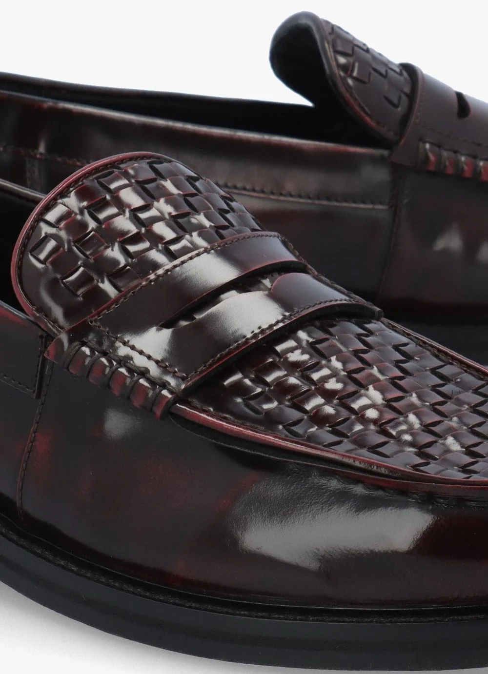 Delicious Junction Brummel Basket Weave Loafer Oxblood - Image 2