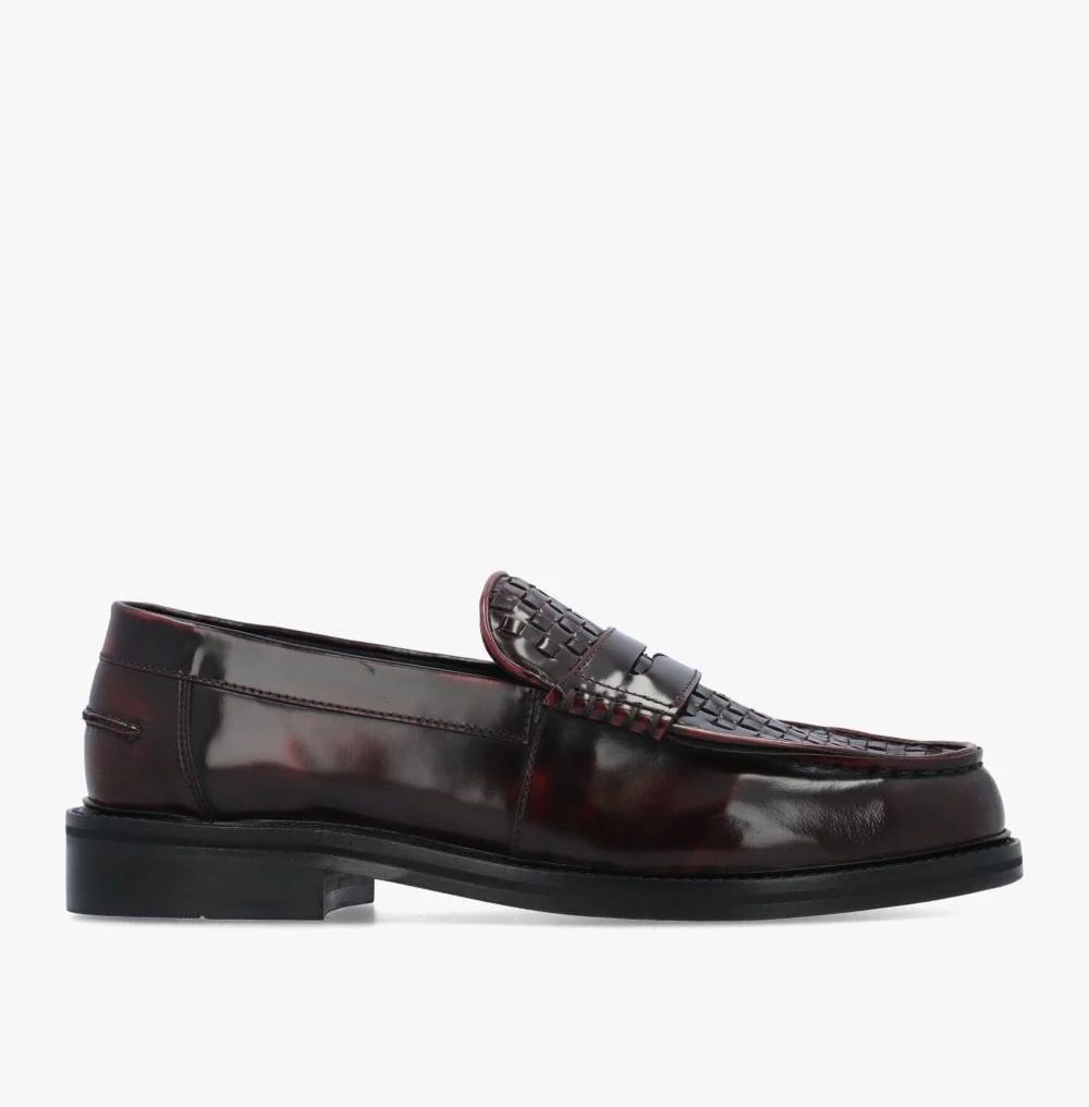 Delicious Junction Brummel Basket Weave Loafer Oxblood - Image 3