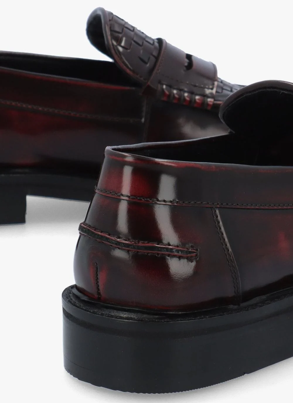 Delicious Junction Brummel Basket Weave Loafer Oxblood - Image 6