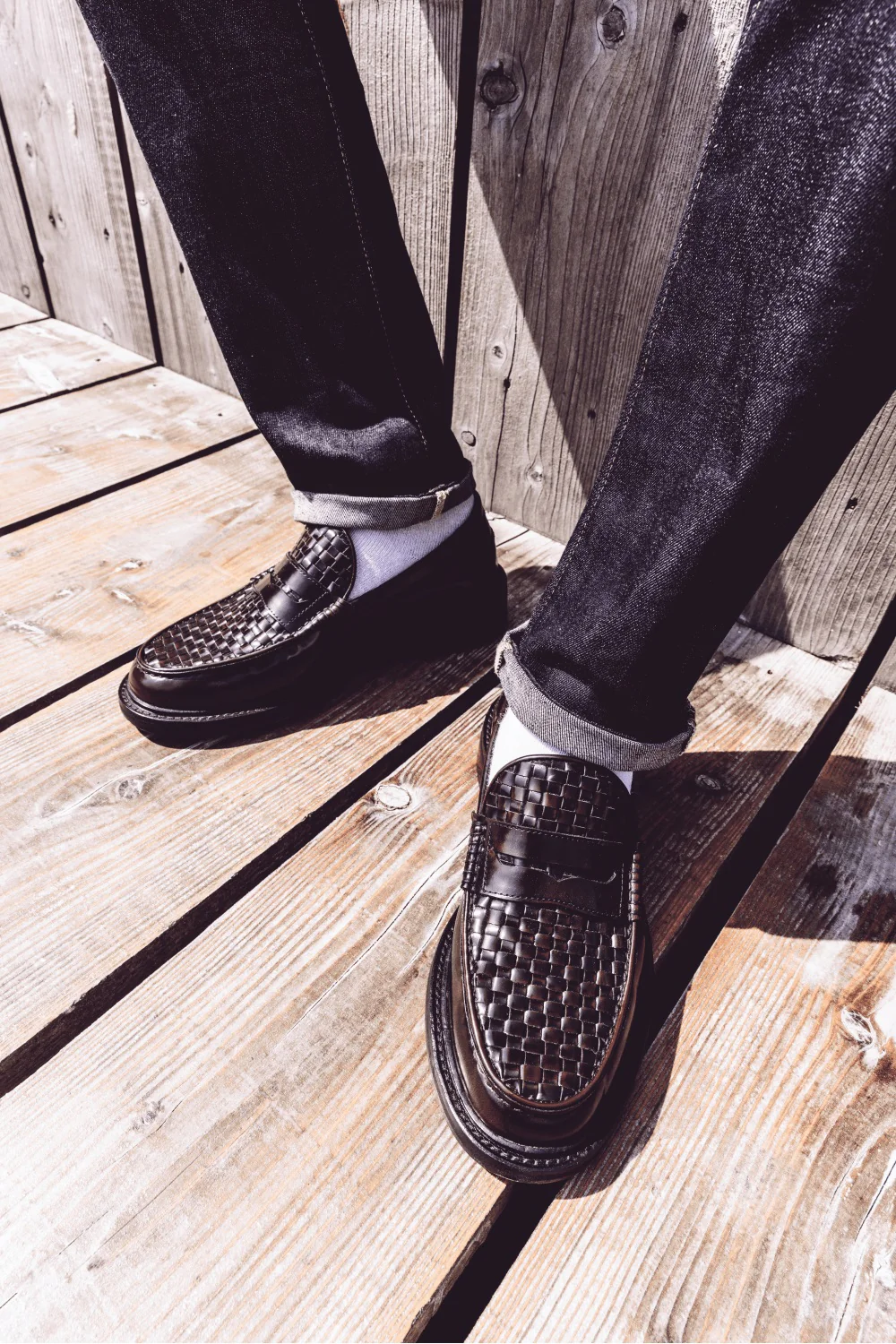 Delicious Junction Brummel Basket Weave Loafer Oxblood - Image 7