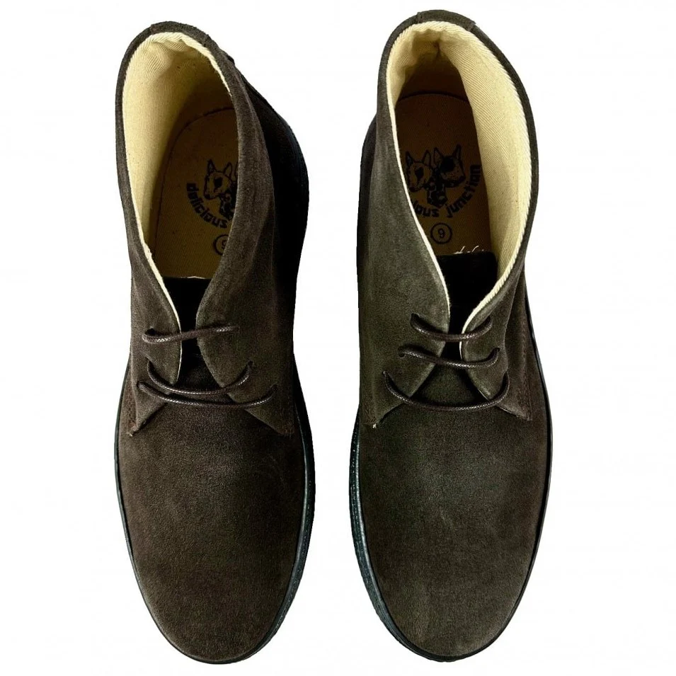 Delicious Junction Suede Playboy Bullitt Boot Dark Chocolate - Image 5