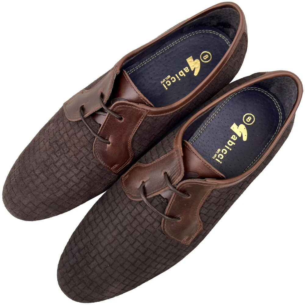 Exclusive Gabicci x Adaptor Basketweave Suede Shoes Brown - Image 3
