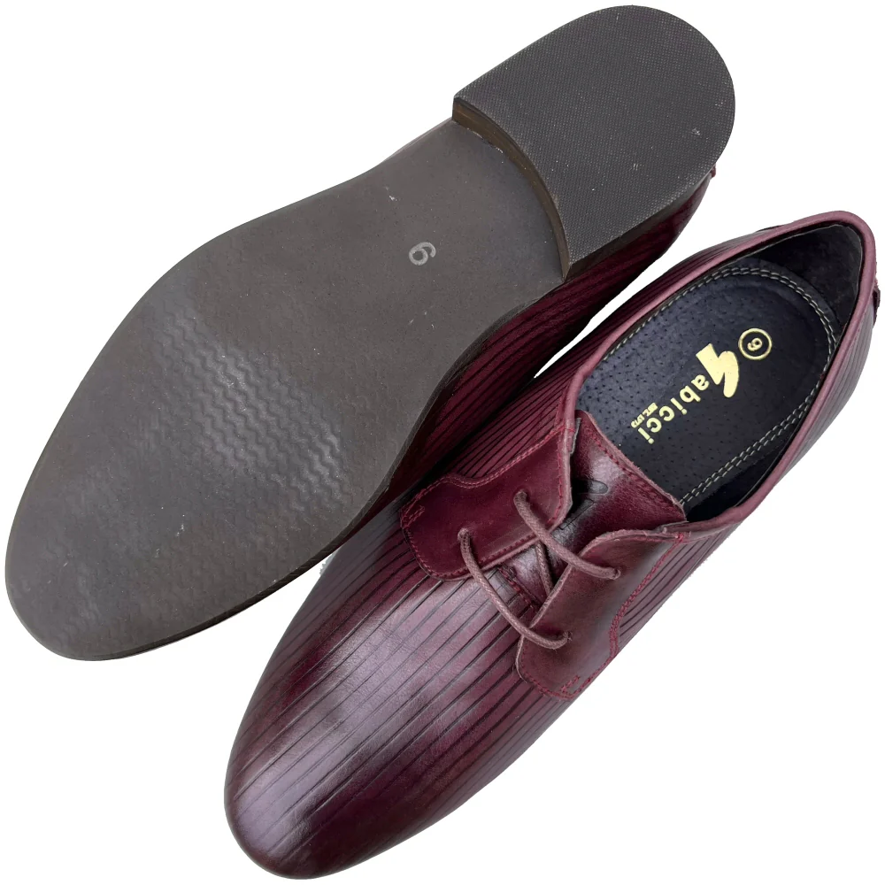 Exclusive Gabicci x Adaptor Vandella Leather Shoes Burgundy - Image 4