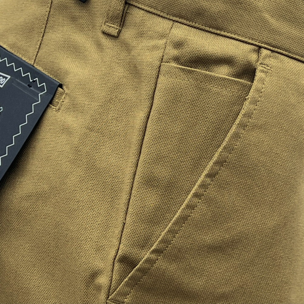 Farah Hopsack Cotton Straight Fit Trousers Dark Sand - Image 2