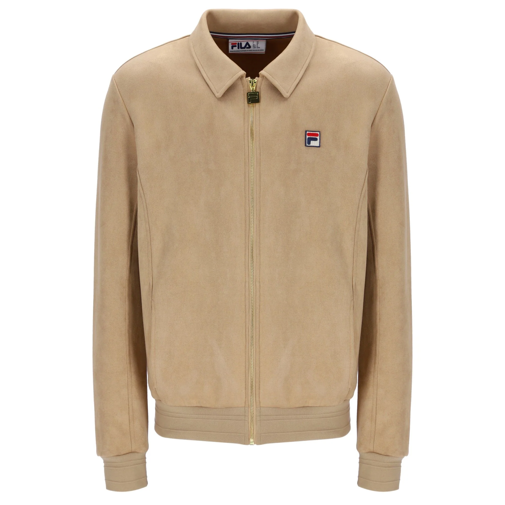 Fila Francesco Faux Suede Zip Through Track Top Beige