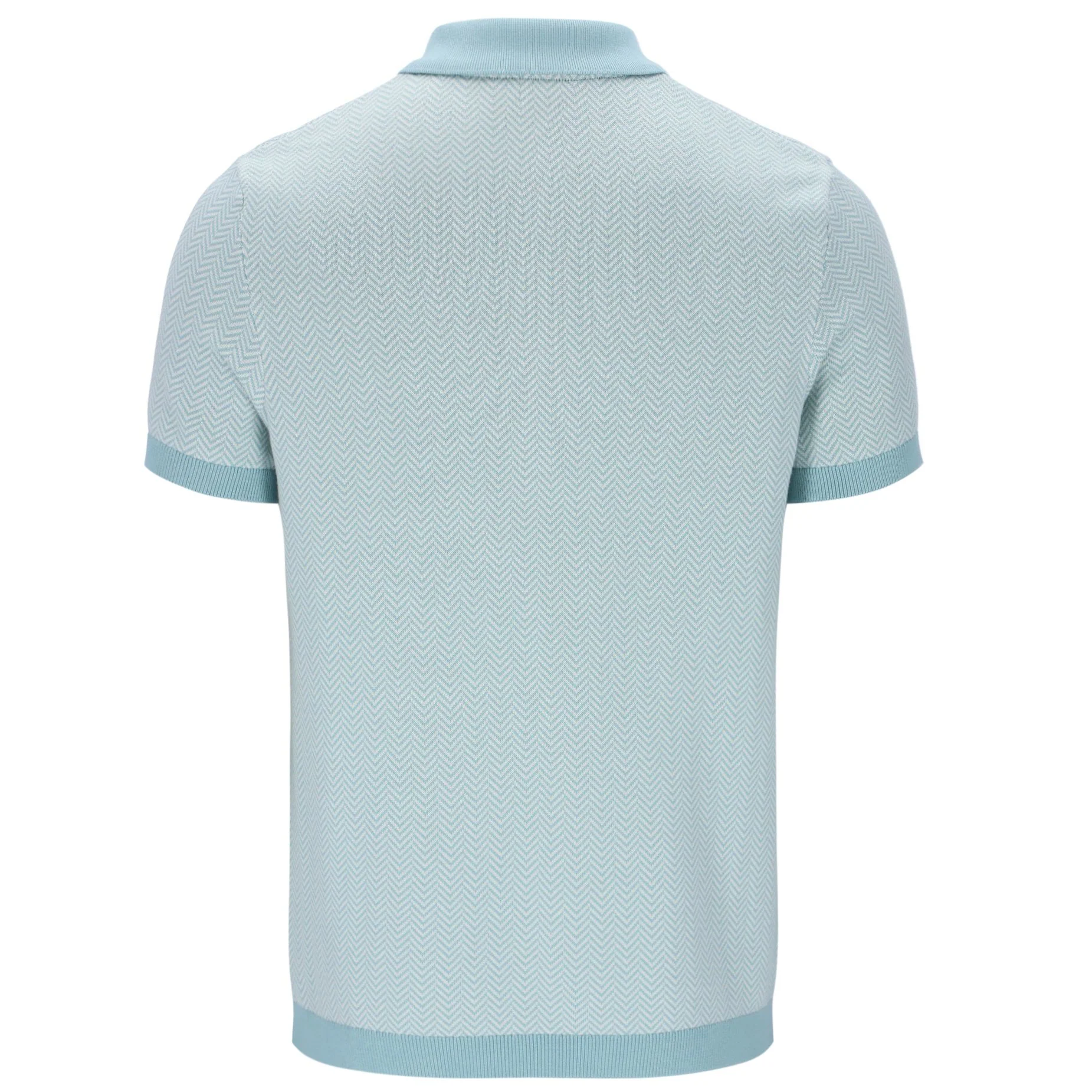 Fila Gold Collection Herringbone Knit Polo Duck Egg - Image 2