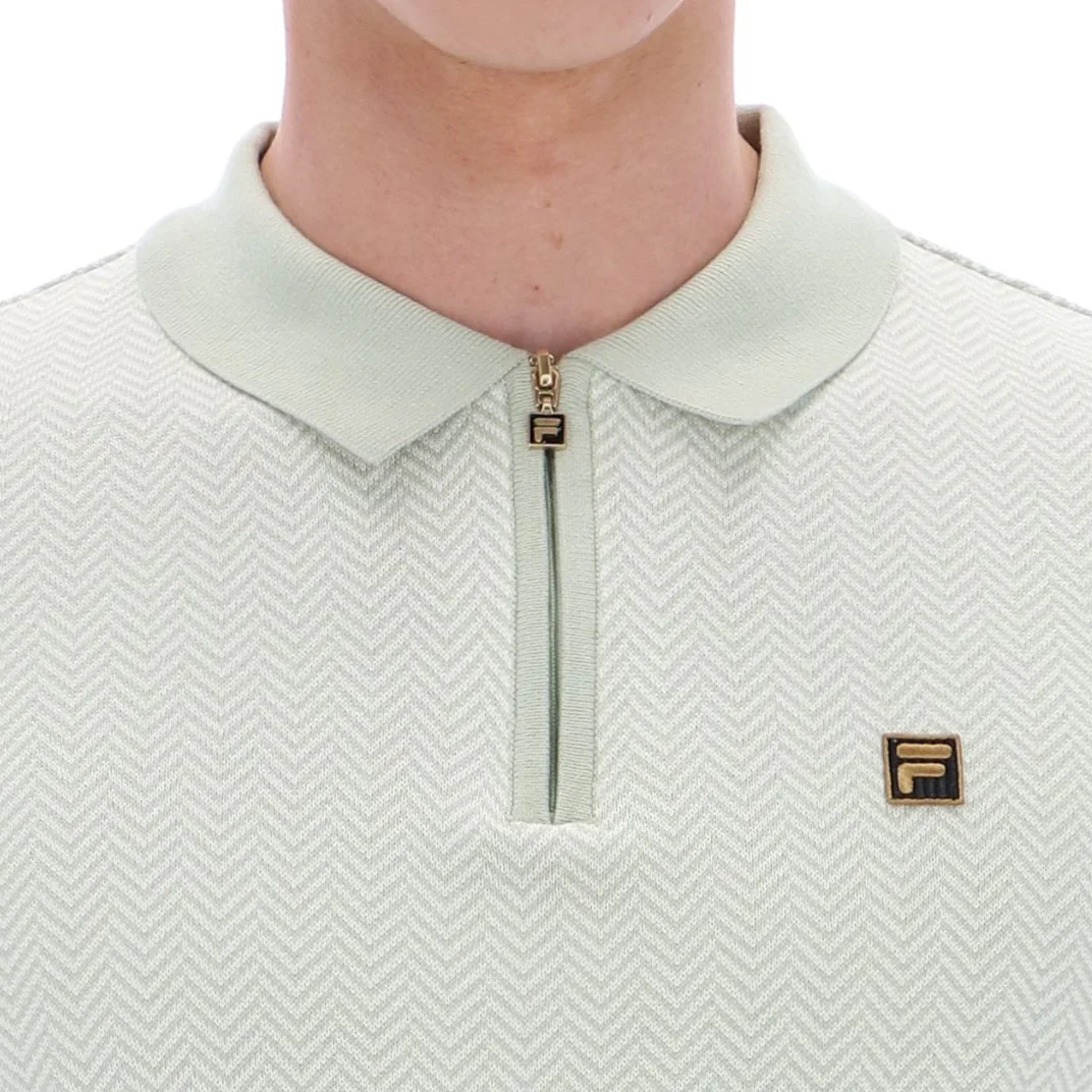 Fila Gold Collection Herringbone Knit Polo Sea Foam - Image 5