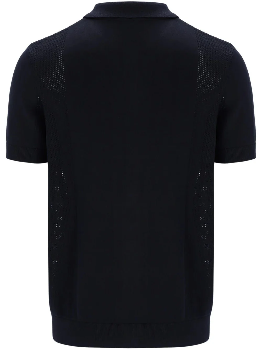 Fila Gold Collection Pointelle Knit Panel Polo Cardi Black - Image 2